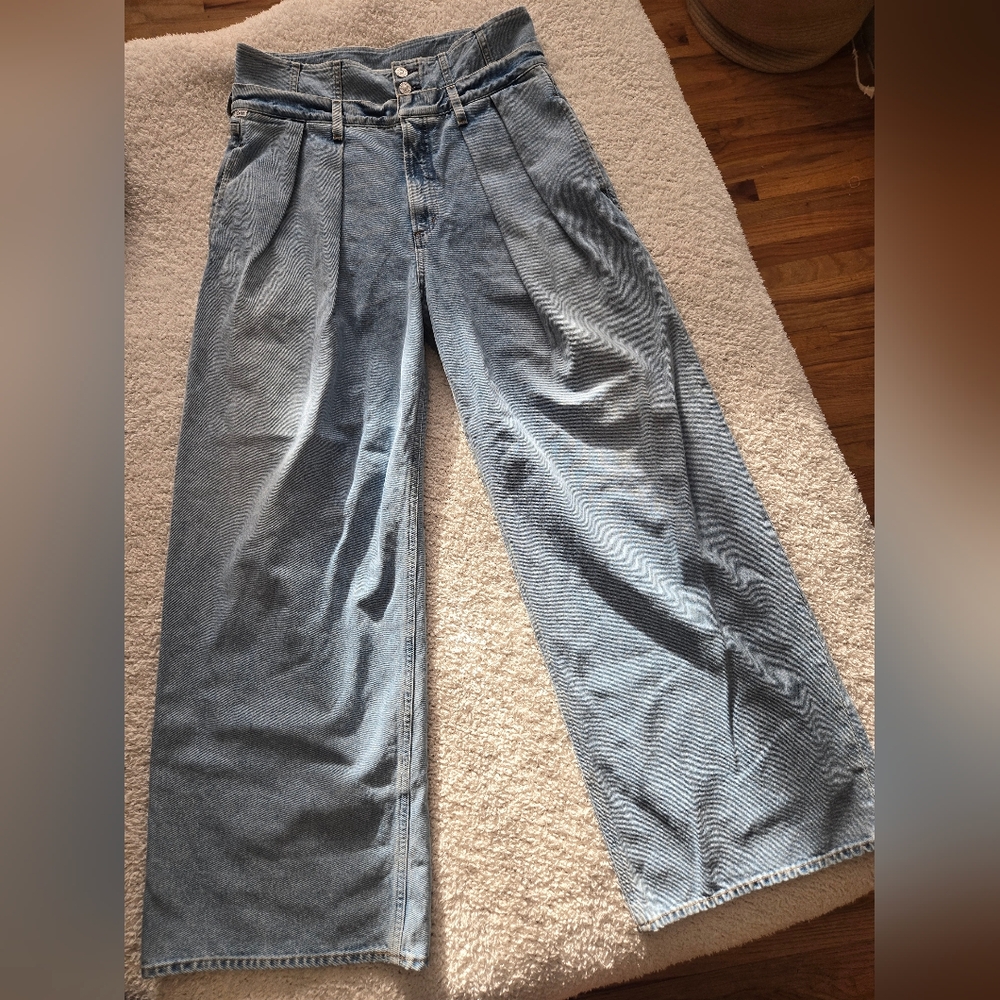 Citizens Of Humanity Wide Leg Pleated Jeans
